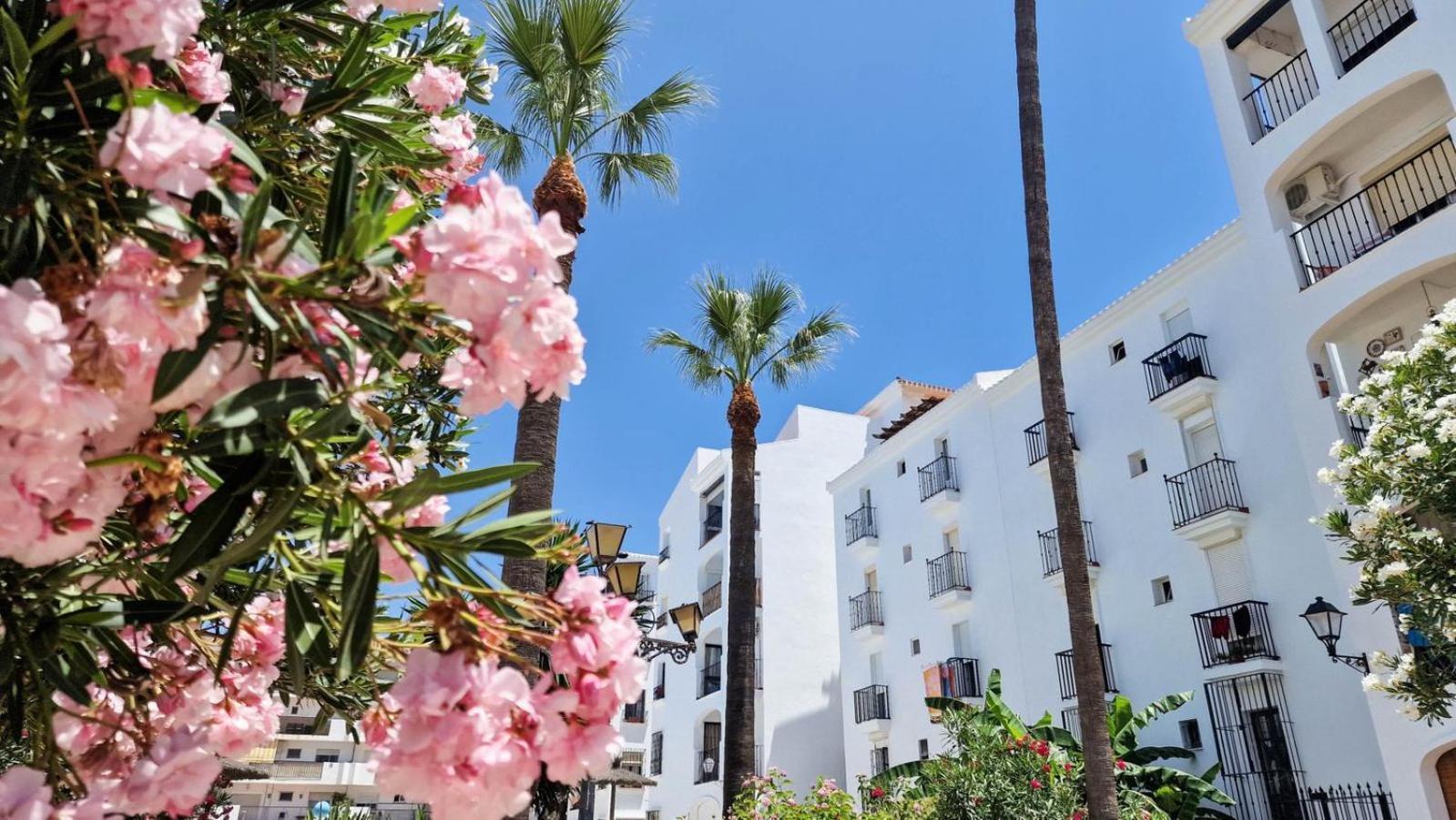 Beautiful Beachfront Newly Renovated 2 Bedroom Apartment With Swimming Pool And Garden San Luis de Sabinillas Exterior foto